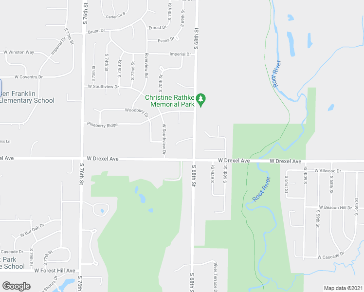 map of restaurants, bars, coffee shops, grocery stores, and more near 6830 Kathleen Court in Franklin