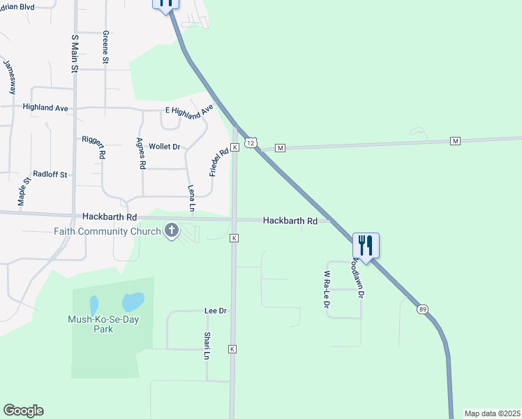 map of restaurants, bars, coffee shops, grocery stores, and more near W5864 Hackbarth Road in Fort Atkinson