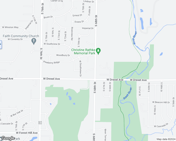map of restaurants, bars, coffee shops, grocery stores, and more near 6830 Kathleen Court in Franklin