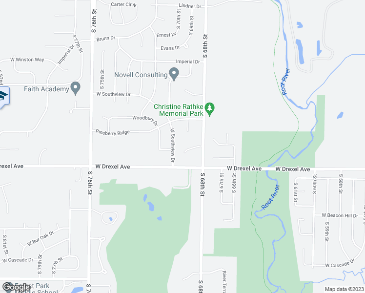 map of restaurants, bars, coffee shops, grocery stores, and more near 6870 Kathleen Court in Franklin