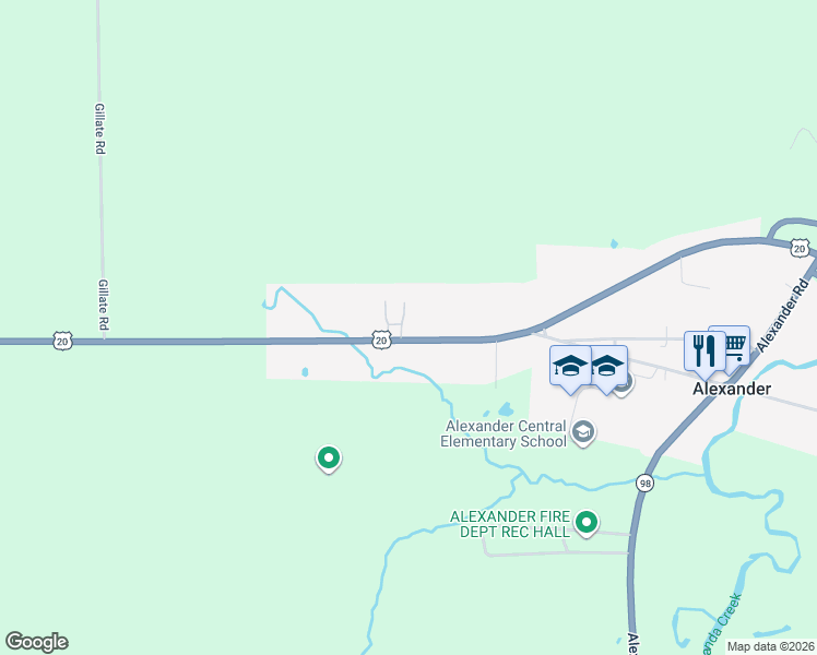 map of restaurants, bars, coffee shops, grocery stores, and more near 3191 Broadway Road in Alexander