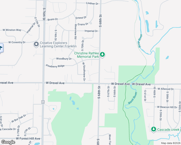 map of restaurants, bars, coffee shops, grocery stores, and more near 6850 Kathleen Court in Franklin