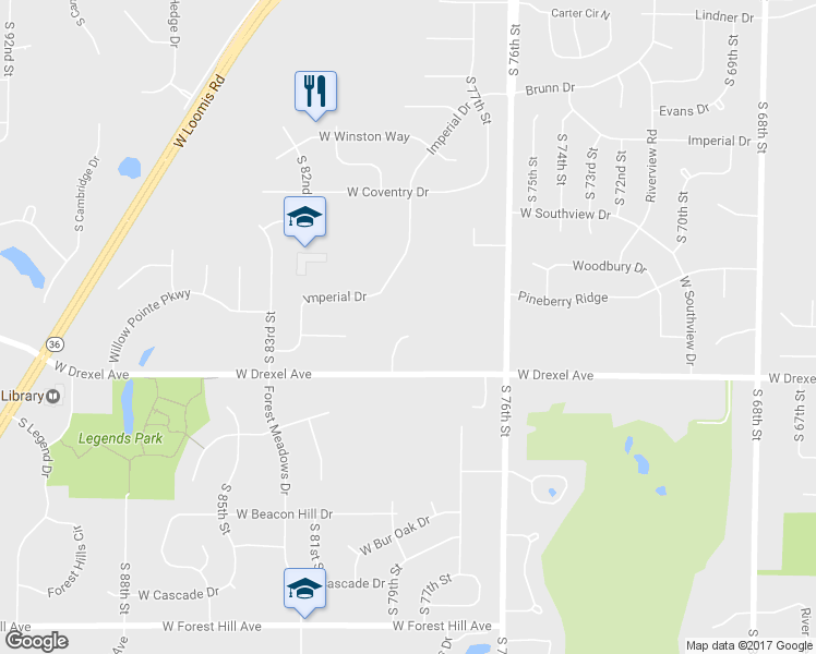 map of restaurants, bars, coffee shops, grocery stores, and more near 7813 Ridgewood Drive in Franklin