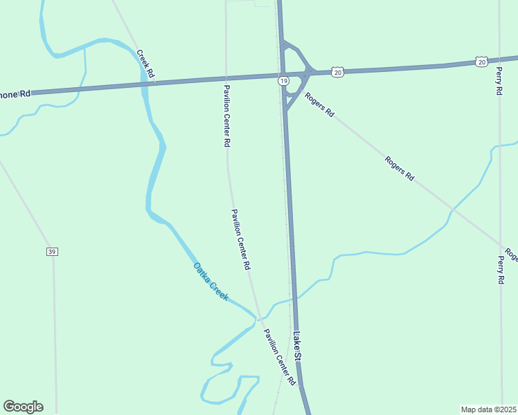 map of restaurants, bars, coffee shops, grocery stores, and more near 10549 Pavilion Center Road in Pavilion