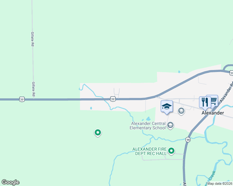 map of restaurants, bars, coffee shops, grocery stores, and more near 3191 Broadway Road in Alexander