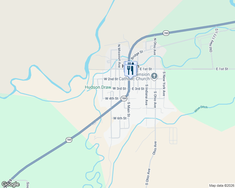 map of restaurants, bars, coffee shops, grocery stores, and more near 248 West 4th Street in Lander