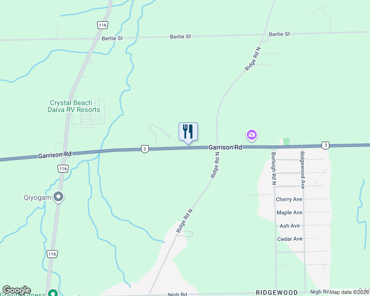 map of restaurants, bars, coffee shops, grocery stores, and more near 3545 Ontario 3 in Fort Erie