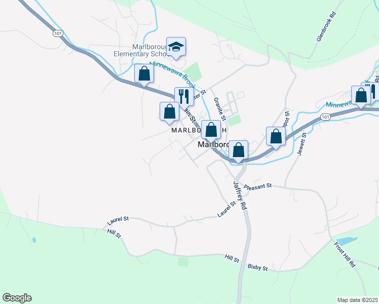 map of restaurants, bars, coffee shops, grocery stores, and more near 12 Frost Street in Marlborough