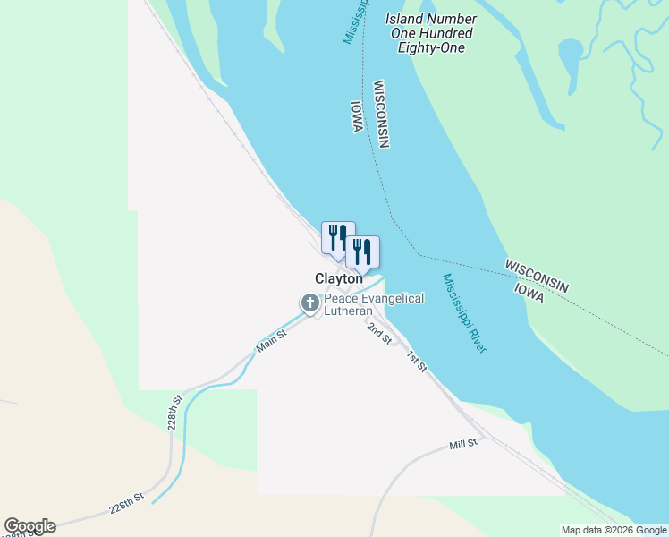 map of restaurants, bars, coffee shops, grocery stores, and more near in Clayton