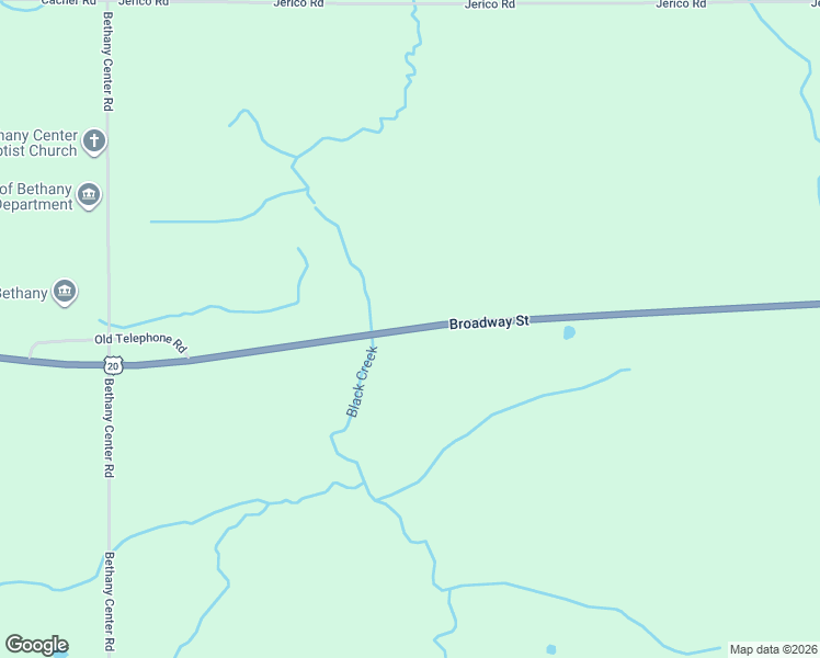 map of restaurants, bars, coffee shops, grocery stores, and more near U.S. 20 in East Bethany