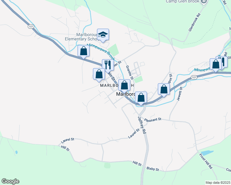 map of restaurants, bars, coffee shops, grocery stores, and more near 12 Frost Street in Marlborough