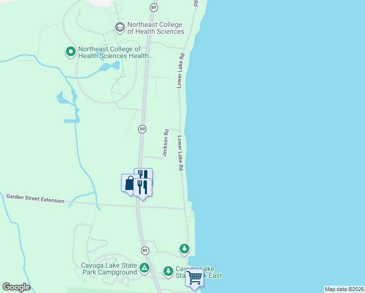 map of restaurants, bars, coffee shops, grocery stores, and more near 2497 Lower Lake Road in Seneca Falls