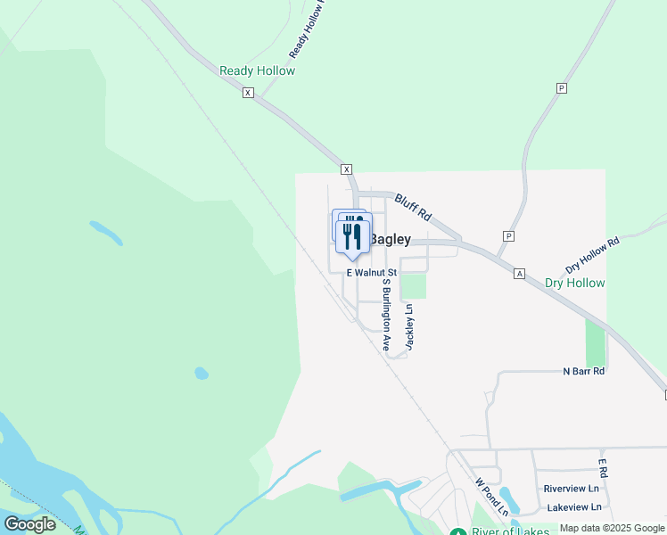 map of restaurants, bars, coffee shops, grocery stores, and more near 180 South Northern Avenue in Bagley