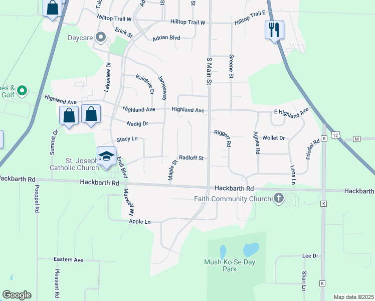 map of restaurants, bars, coffee shops, grocery stores, and more near N1761 Grant Street in Fort Atkinson