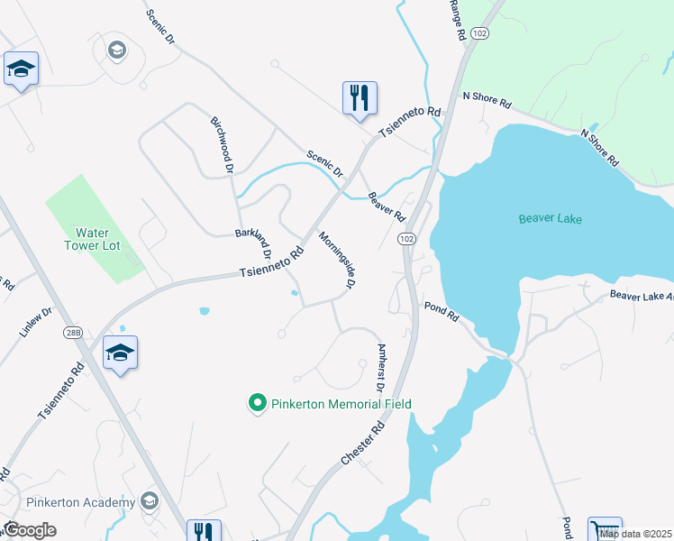 map of restaurants, bars, coffee shops, grocery stores, and more near 3 Morningside Drive in Derry