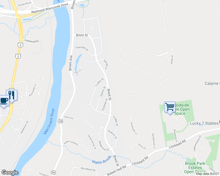 map of restaurants, bars, coffee shops, grocery stores, and more near 430 Brent Street in Manchester