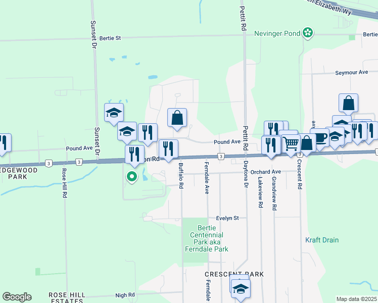 map of restaurants, bars, coffee shops, grocery stores, and more near 1462 Garrison Road in Fort Erie