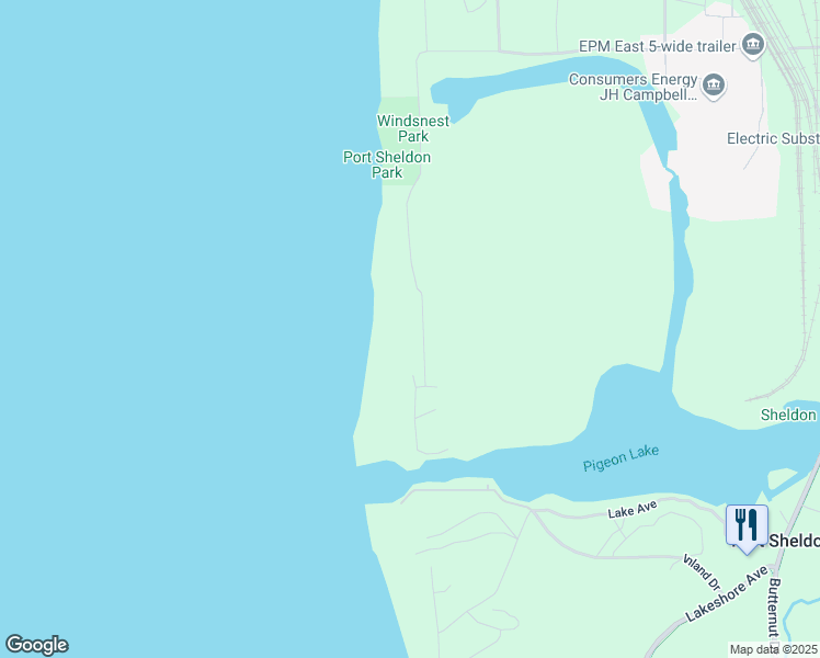 map of restaurants, bars, coffee shops, grocery stores, and more near 7585 Margaret Avenue in West Olive