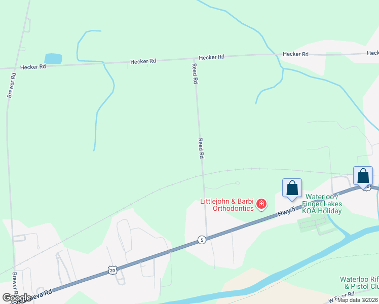 map of restaurants, bars, coffee shops, grocery stores, and more near 2466 Reed Road in Waterloo