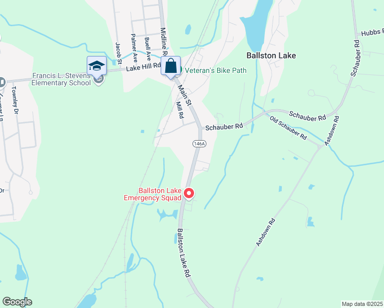 map of restaurants, bars, coffee shops, grocery stores, and more near 1148 Ballston Lake Road in Ballston Lake