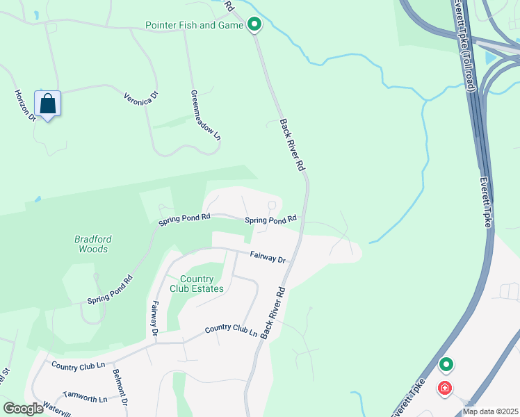 map of restaurants, bars, coffee shops, grocery stores, and more near 16 Aspen Lane in Merrimack