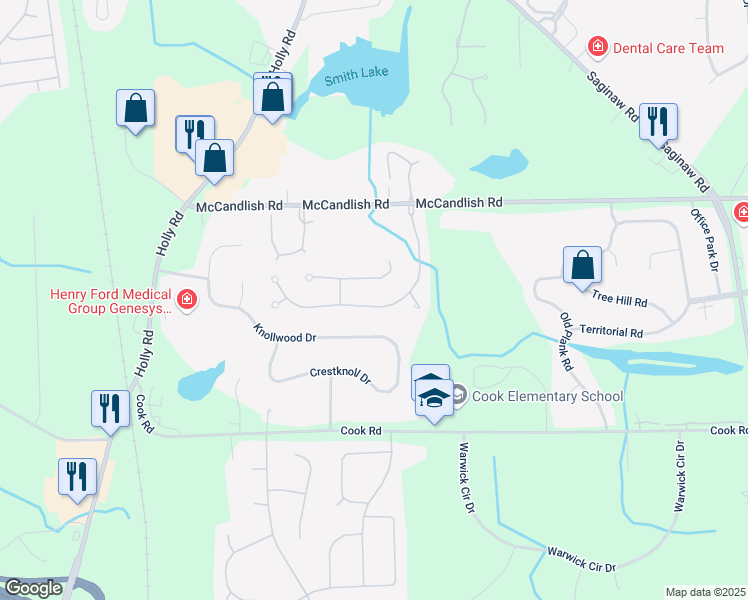 map of restaurants, bars, coffee shops, grocery stores, and more near 8346 Sherwood Drive in Grand Blanc