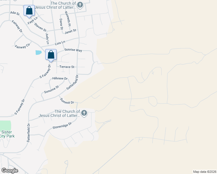 map of restaurants, bars, coffee shops, grocery stores, and more near 3175 Summit Drive in Pocatello