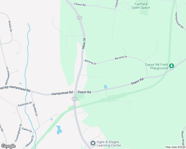 map of restaurants, bars, coffee shops, grocery stores, and more near 651 Main Street in Hampstead