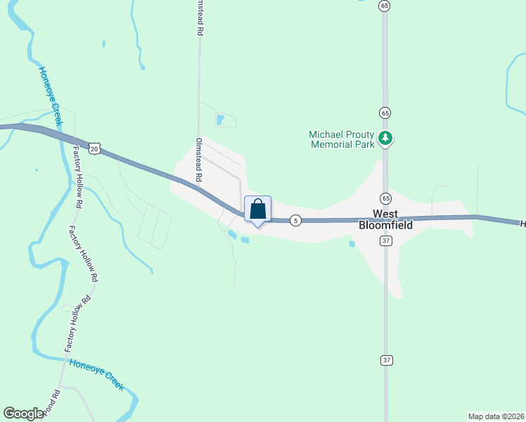 map of restaurants, bars, coffee shops, grocery stores, and more near 9168 U.S. 20 in Bloomfield