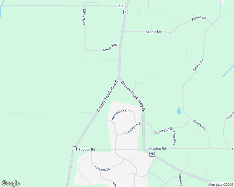 map of restaurants, bars, coffee shops, grocery stores, and more near W332S7534 County Road E in Mukwonago