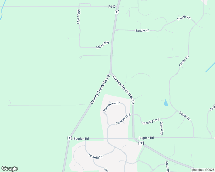 map of restaurants, bars, coffee shops, grocery stores, and more near W332S7534 County Road E in Mukwonago