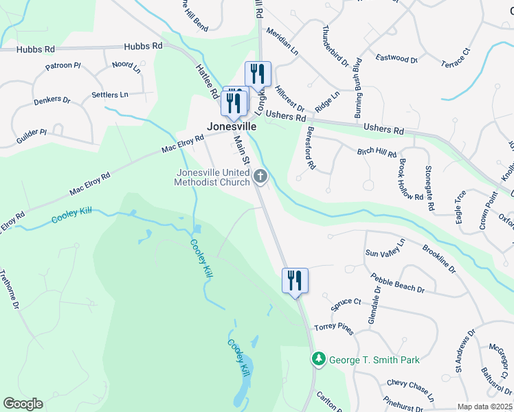 map of restaurants, bars, coffee shops, grocery stores, and more near 954 Main Street in Saratoga County