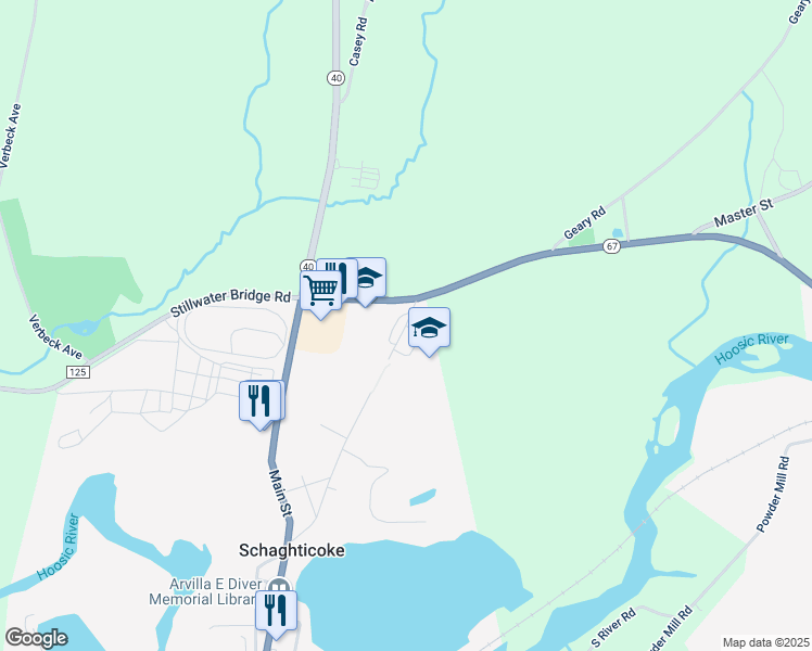 map of restaurants, bars, coffee shops, grocery stores, and more near 22 Pleasant Avenue in Schaghticoke