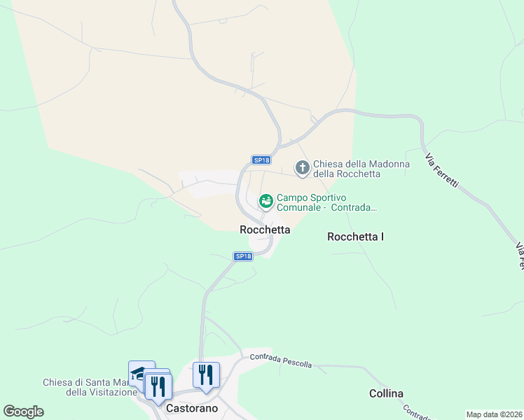 map of restaurants, bars, coffee shops, grocery stores, and more near 24 Contrada Palazzi in Provincia di Ascoli Piceno