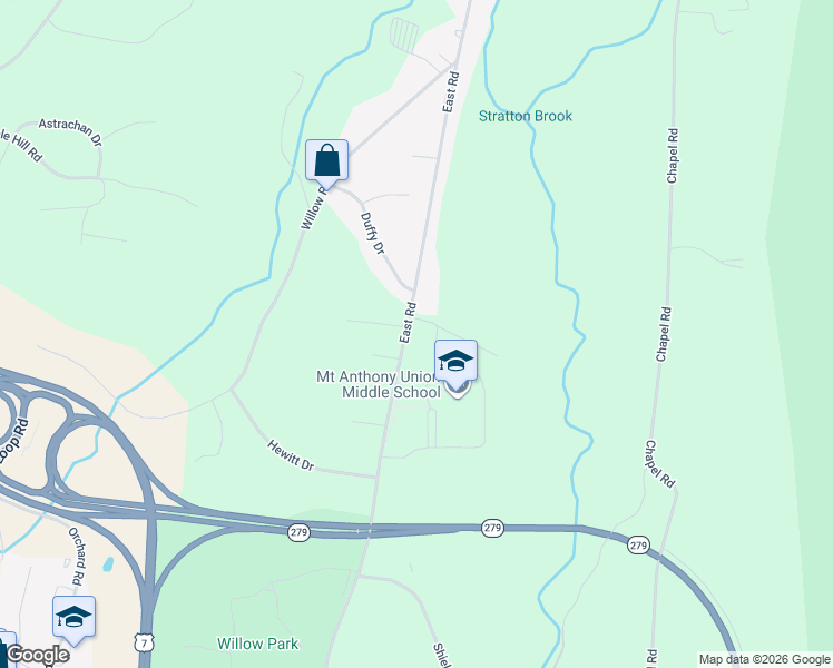 map of restaurants, bars, coffee shops, grocery stores, and more near 933 East Road in Bennington County