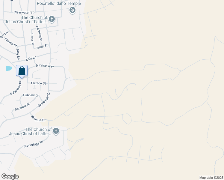 map of restaurants, bars, coffee shops, grocery stores, and more near 3500 Desert View Court in Pocatello