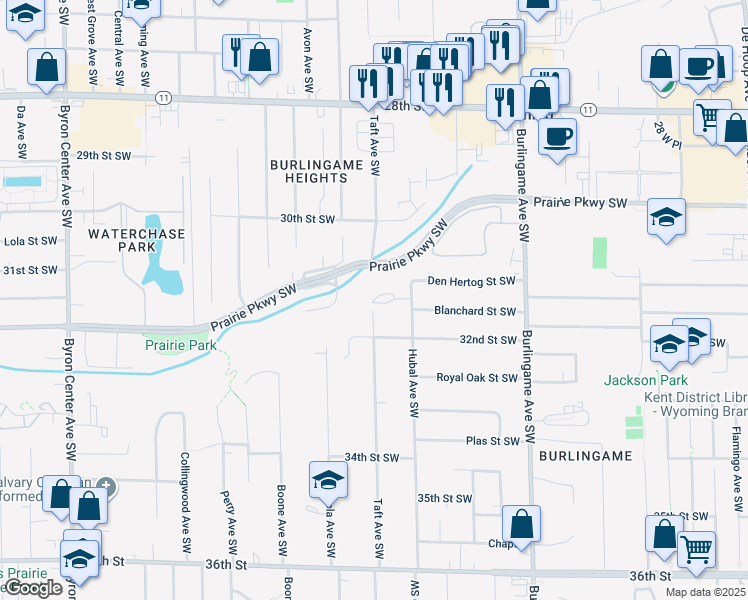 map of restaurants, bars, coffee shops, grocery stores, and more near in Wyoming