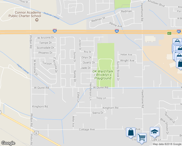 map of restaurants, bars, coffee shops, grocery stores, and more near 4101 Henderson Lane in Pocatello