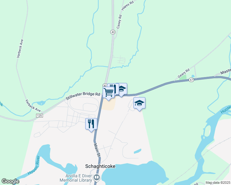 map of restaurants, bars, coffee shops, grocery stores, and more near 1548 New York 67 in Schaghticoke
