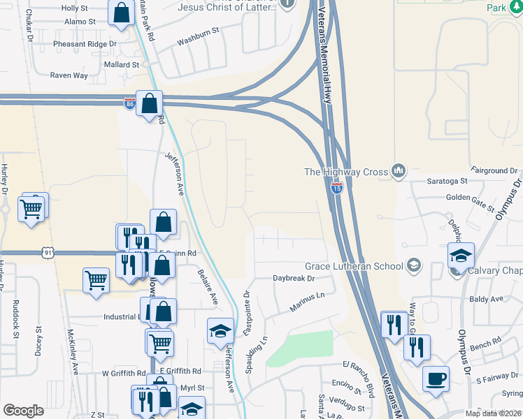 map of restaurants, bars, coffee shops, grocery stores, and more near 708 Hallmark Drive in Pocatello