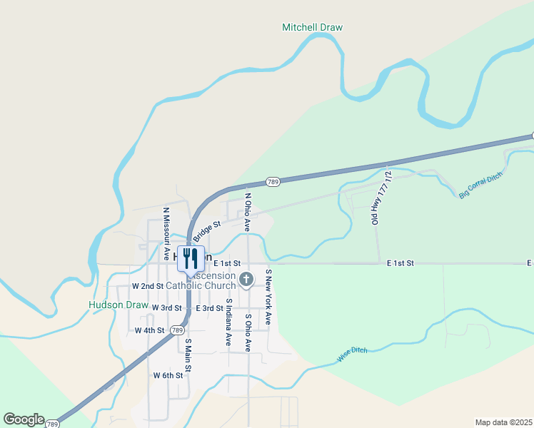map of restaurants, bars, coffee shops, grocery stores, and more near in Hudson