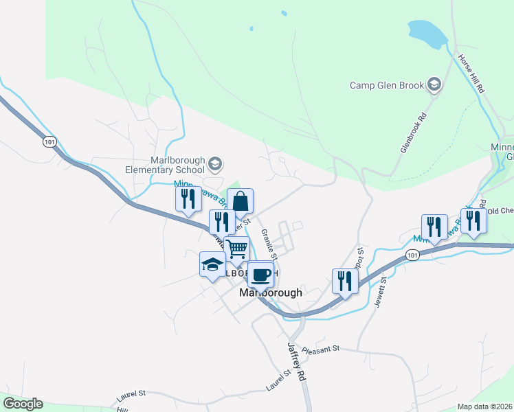 map of restaurants, bars, coffee shops, grocery stores, and more near 8 Granite Street in Marlborough
