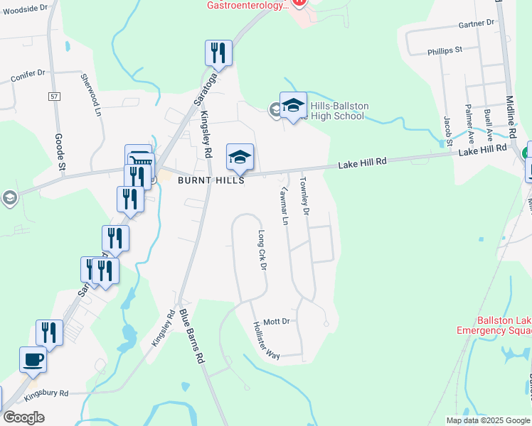 map of restaurants, bars, coffee shops, grocery stores, and more near 4 Lawmar Lane in Ballston