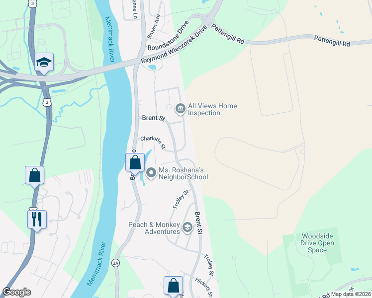 map of restaurants, bars, coffee shops, grocery stores, and more near 245 Charlotte Street in Manchester