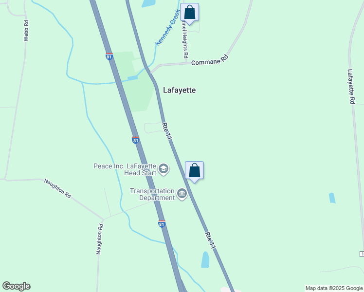 map of restaurants, bars, coffee shops, grocery stores, and more near 2820 U.S. 11 in LaFayette