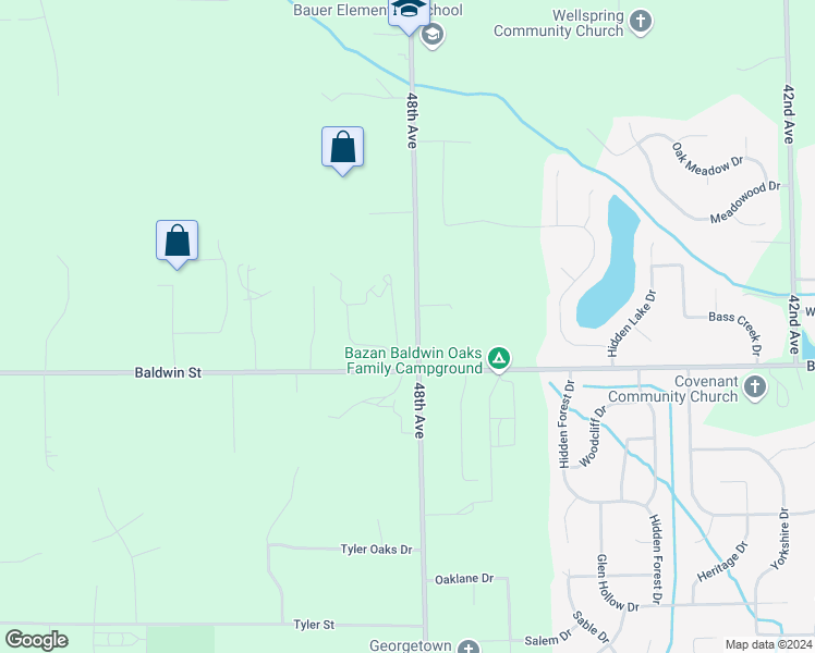 map of restaurants, bars, coffee shops, grocery stores, and more near 7724 48th Avenue in Hudsonville