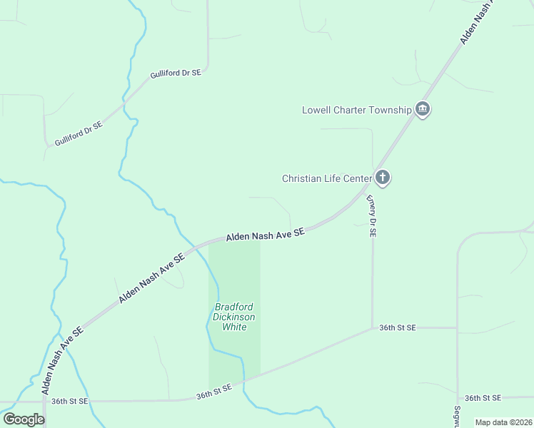 map of restaurants, bars, coffee shops, grocery stores, and more near 3161 Emberwood Drive Southeast in Lowell