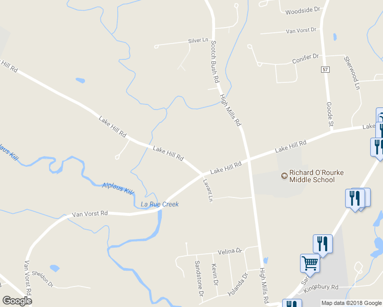 map of restaurants, bars, coffee shops, grocery stores, and more near 232 Lake Hill Road in Schenectady County