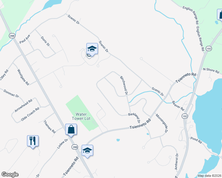 map of restaurants, bars, coffee shops, grocery stores, and more near 6 Brookview Drive in Derry