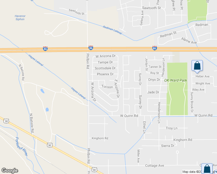 map of restaurants, bars, coffee shops, grocery stores, and more near Tucson in Pocatello